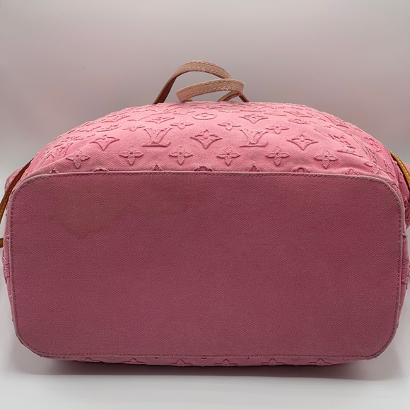 Louis Vuitton Neverfull Denim Stone Rose Appliqué - Picture 5 of 16